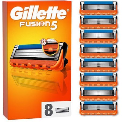 GILLETTE Fusion5 Ανταλλακτικές Κεφαλές Ξυριστικής Μηχανής 8 Τεμάχια