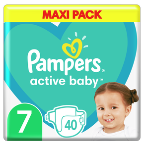 Pampers Active Baby Πάνες Μέγεθος 7 (15+kg), Maxi 