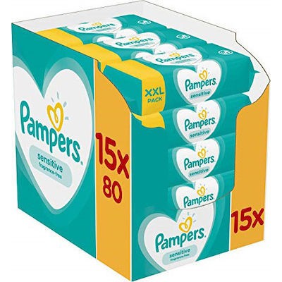 Pampers Wipes Sensitive XXL Monthly Bοx Μωρομάντηλ