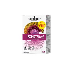 Superfoods Promo (Special Offer) Echinacea x3 Συμπλήρωμα Διατροφής Με 3 Είδη Εχινάτσιας Βιταμίνη C & Ψευδάργυρο Για Τόνωση Του Ανοσοποιητικού 30 κάψουλες