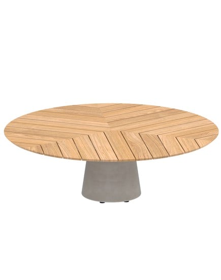 CONIX HIGH LOUNGE TABLE WITH TEAK TOP D160xH50cm