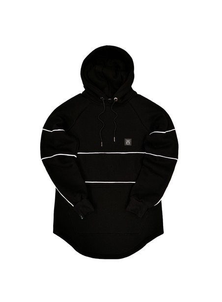 Vinyl art clothing black stripes detailed hoodie