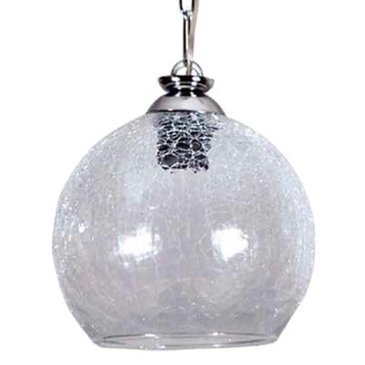 Hanging Ceiling Light Glass Crackle Finish With Ch