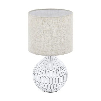 Table Lamp Bellariva White With Pattern And Beige 