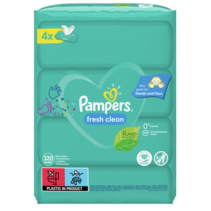 PAMPERS Μωρομάντηλα fresh clean XXL pack 4x80μαντη
