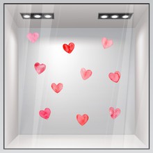 Valentine hearts window