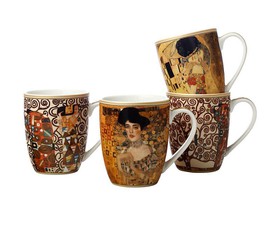 Casa Domani Κούπες Πορσελάνης Impressions Klimt 375ml - Σετ 4 Τεμαχίων