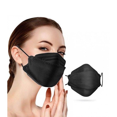 FAMEX 3D Extra Comfort Fish Style Μάσκα Υψηλής Προστασίας Ενηλίκων FFP2 Σε Μαύρο Χρώμα 20x10 200 Τεμάχια