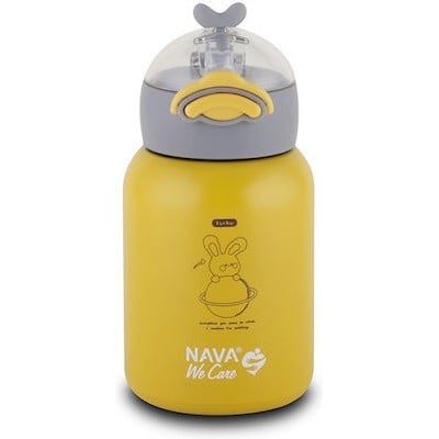 NAVA Μπουκάλι Θερμός Ανοξείδωτο We Care Σε Κίτρινο Χρώμα 350ml (10-110-004)