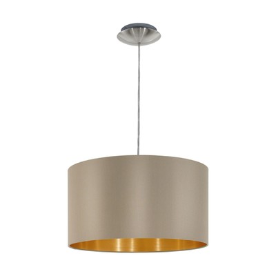 Pendant Light Maserlo With Beige/Gold Shade 1Xe27 