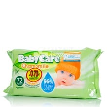 Baby Care Chamomile Wipes - Απαλά Μωρομάντηλα Καθαρισμού, 72τμχ (PROMO -0,70‎€)
