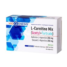 Viogenesis L-Carnitine Mix (Acetyl 350mg + Tartrate 350mg), 60 caps