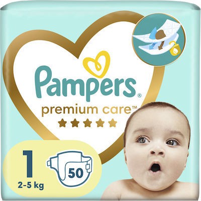 PAMPERS  Premium Care Newborn Value Pack Νo1 Για 2-5kg 50 Τεμάχια