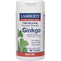 Lamberts Ginkgo Biloba Extract 6000Mg 180 Ταμπλέτε