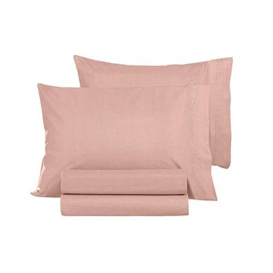Ζεύγος Μαξιλαροθήκες Color Plus Coral 50x70 guy La