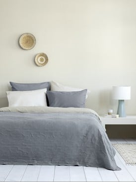 Bedspread Avana - Oat Beige / Medium Gray