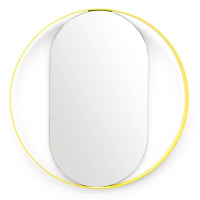 Καθρέπτης μπάνιου κίτρινος στρογγυλός Φ70/Φ80 με χ