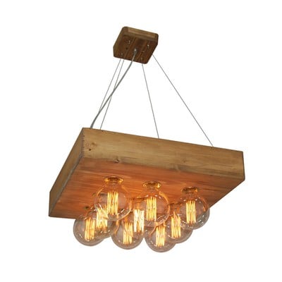 Pendant Light Hl-236-1P-9 Benzai Wooden Hanging Wi