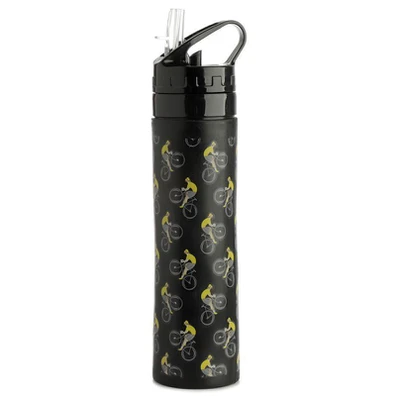 Bicycle Reusable Foldable Silicone Flip Straw Wate