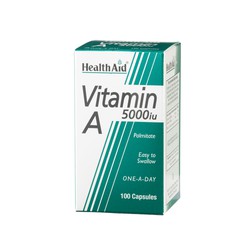Health Aid Vitamin A Συμπλήρωμα Διατροφής Βιταμίνης Α 5000IU 100 Κάψουλες