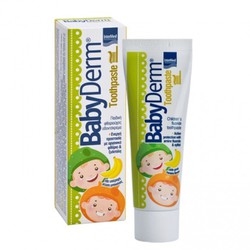 Intermed Babyderm Toothpaste Καθημερινή Παιδική Φθοριούχος Οδοντόκρεμα Με Γεύση Μπανάνας 50ml
