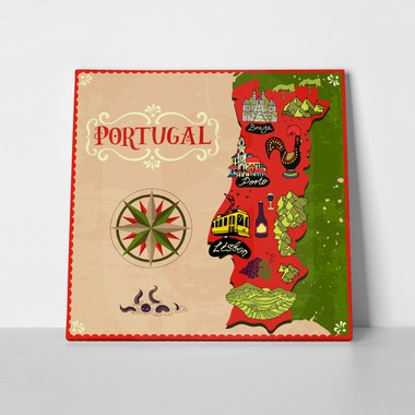Illustrated map portugal travel attractions 1031657287 a