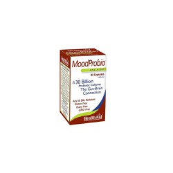Health Aid Moodprobio Συμπλήρωμα Διατροφής Με Προβιοτικά Στελέχη Για Εγκεφαλική Ψυχολογική & Εντερική Λειτουργία 30 φυτικές κάψουλες 