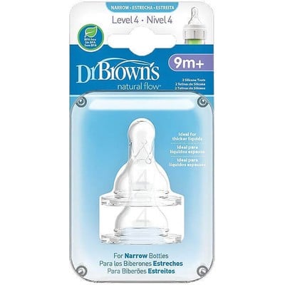Dr. Brown's Θηλές Για Μπιμπερό Με Στενό Λαιμό 9m+ 