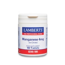 Lamberts Manganese 4mg Συμπλήρωμα Διατροφής Μαγγάν