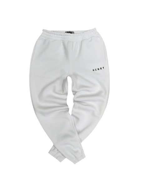 HENRY CLOTHING WHITE TRACKPANTS WITH 3D LOGO