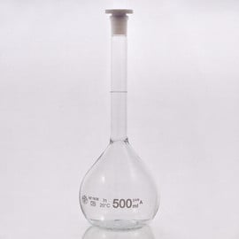 Volumetric flask with plastic stopper 500 ml  