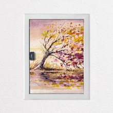 Autumn tree in wind a