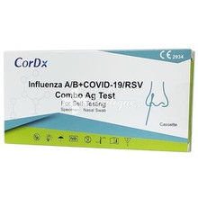 Cordx Influenza A/B+COVID-19/RSV Combo Ag Test - Ρινικό Κιτ Συνδιασμένου Τεστ Αντιγόνου COVID-19 & Flu A/B, 1 test/box
