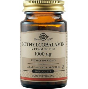Solgar Vitamin B12 Methylcobalamin 1000μg, 30 Mασώ