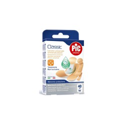 Pic Solution Classic Universal Breathable Plaster General Use Adhesive Pads With Antibacterial Pad In Various Sizes 40 Pieces