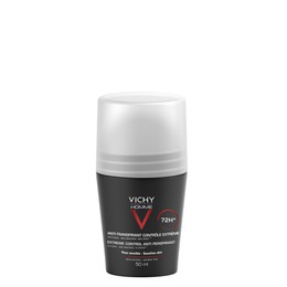 Vichy Homme Bille 50 ml. Αποσμητικό roll-on για άντρες κατά της έντονης εφίδρωσης, προσφέρει 72-ωρη προστασία.