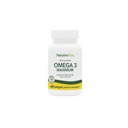 Natures Plus EPA & DHA Omega 3 Maximum Dietary Supplement With Fish Oil For Normal Heart & Brain Function 60 Softgels