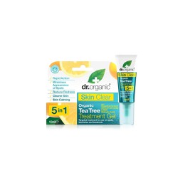 Dr.Organic Skin Clear Organic 5 Ιn 1 Tea Tree Treatment Gel Τζελ Γρήγορης Απορρόφησης Για Λιπαρές Επιδερμίδες 10ml