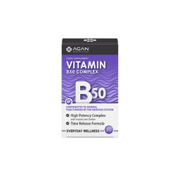 Agan Vitamin B50 Complex Συμπλήρωμα Διατροφής Υψηλής Ισχύος Σε Σύνολο Των Βιταμινών Του Συμπλέγματος Β 30 ταμπλέτες