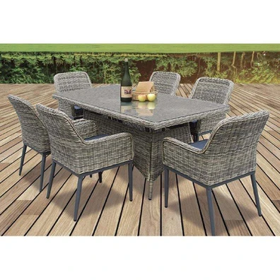 Havana set Τραπεζαρία Κήπου Alu,wicker Grey Brown-