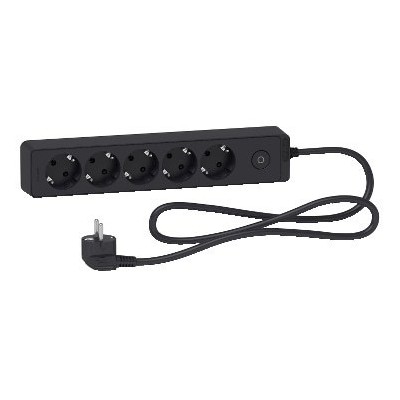 Unica Extend Schuko Trailing Lead 5 Gangs Anthraci