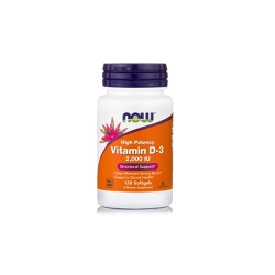 Now High Potency Vitamin D3 2.000IU Συμπλήρωμα Διατροφής Με Την Πιο Βιοδιαθέσιμη Μορφή Βιταμίνης D 120 μαλακές κάψουλες