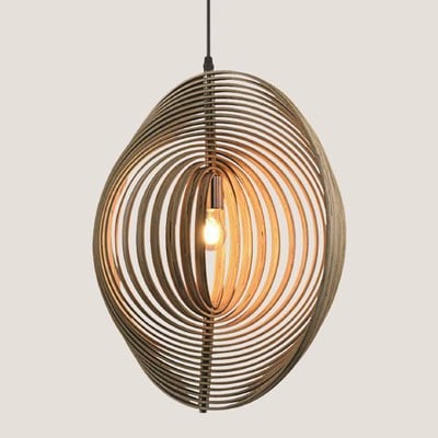 Pendant Light 1Xe27 Ø60 3D Wooden