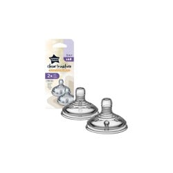 Tommee Tippee Closer To Nature 2 x Vari Flow Teats Θηλές Σιλικόνης Μεταβλητής Ροής 0m+ 2 τεμάχια