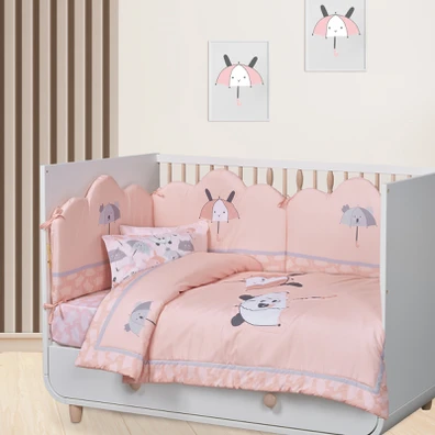Das Baby Κουβερλι Κουνιας fun 4878 Γκρι, Λευκο, ρο
