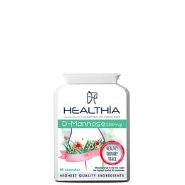 Healthia D-Mannose 500mg Συμπλήρωμα Διατροφής για Προστατεύει του Ουροποιητικού Συστήματος - Ιδανικό για Συμπτώματα της Ουρολοίμωξης & Κυστίτιδας, 90caps