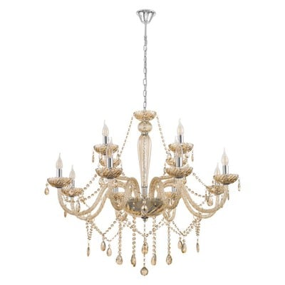 Pendant Light Chandelier Basilano Cognac Colour Wi