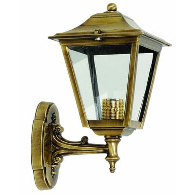 BRASS WALL LIGHT LANTERN ACID HEIGHT:32cm Ε27 IP43