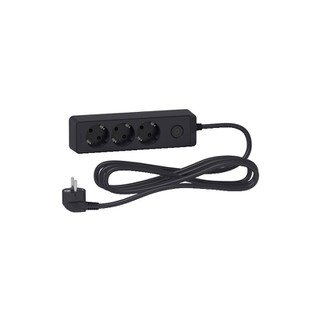 Unica Power Plug 3 Positions with Cable 3m Black S