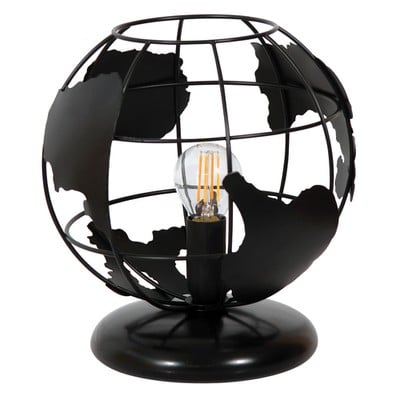 Table Lamp In Globe Shape Metal Black 1/L Ε27